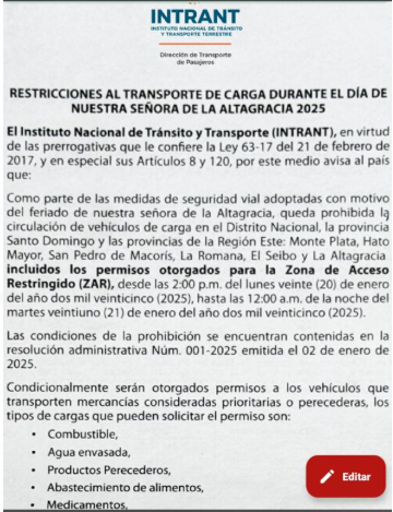 Comunicado Intrant