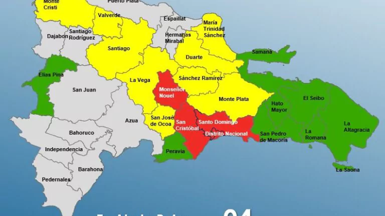 COE mantiene alerta roja en cuatro demarcaciones y eleva el nivel en otras diez por lluvias intensas